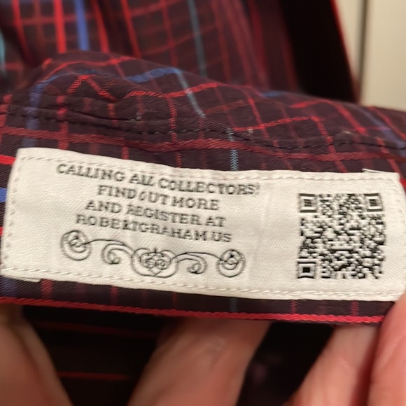 2XL ROBERT GRAHAM textured berry plaid shirt - Picture 9 of 13